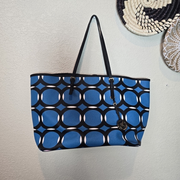 Michael by Michael Kors Jet Set Travel Deco Leather Bag Blue - Picture 5 of 11